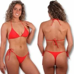 DERRINS STRING BIKINI Rood - Bikini Dames - Bikini Set - Sexy Bikini - Bikini Vrouwen - High Waist Bikini