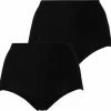 Cotonella Dames Tailleslip Maxi Zwart 2-stuks - Maat XXL