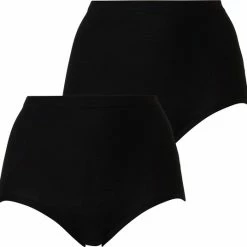 Cotonella Dames Tailleslip Maxi Zwart 2-stuks - Maat XXL