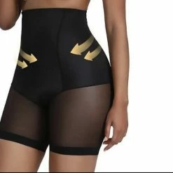 Wow Peach - Shapewear - Billen Buik Been - Corrigerend Ondergoed - Afslank - High Waist - Buttlift - Zwart - Small