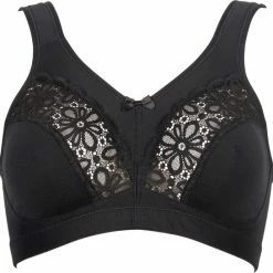 Elbrina Katoenen Beugelloze Vrouwen Beha - Zwart - Maat 90E