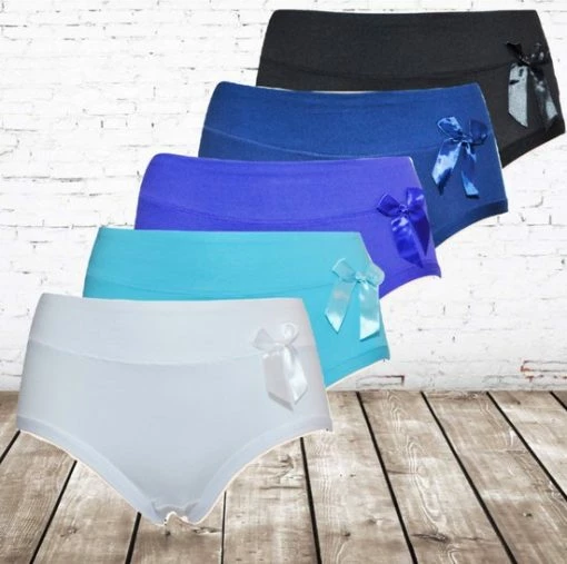 Fine Woman Dames Slips Blauw Mix 5-pak -Fine Woman-M-Slips