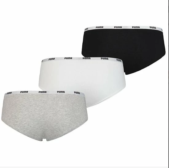 PUMA Dames Hipster 3-pack - Wit/Grijs/Zwart - Maat M 7 PUMA Dames Hipster 3-pack - Wit/Grijs/Zwart - Maat M - Afbeelding 7