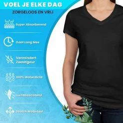 Anti Zweet Shirt - V-Hals – Krexs - Ingenaaide Okselpads – Anti Transpirant – Ondershirt - Zwart - Dames 16 Anti Zweet Shirt - V-Hals – Krexs - Ingenaaide Okselpads – Anti Transpirant – Ondershirt - Zwart - Dames -Lingerie-Dames-Badmode Winkel 550x550 144