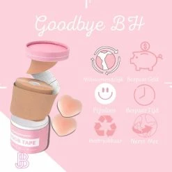 Merkloos Jolie Belle Boob Tape - Plak BH - Boobtape - Push Up - Fashion Tape - Nipple Cover - Borst Tape - BH Tape - Bra Tape -Lingerie-Dames-Badmode Winkel 550x550 162