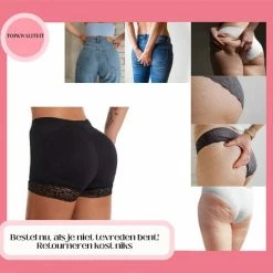 Sara Shop- Butt Lifter - Volle Billen - Slipje Met Vulling - Verbetert Je Natuurlijke Vorm - Shapewear Voor Billen - Corrigerend Ondergoed Dames - Tummy Control - Buttlifter- Volle Billen -Zwart / Maat M - Topkwaliteit -Lingerie-Dames-Badmode Winkel 550x550 221