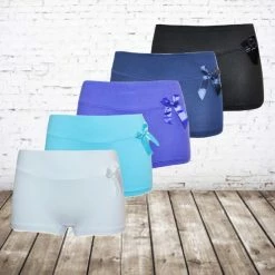 Fine Woman Dames Boxershorts Katoen 8012 5-pak Blauw -Fine Woman-M-Boxershorts