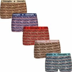 Merkloos Dames Onderbroek Katoen - Boxershort 5-pack - Korte Pijp - Maat XL - Luipaard Print