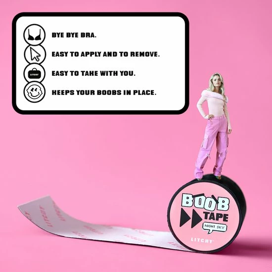 Litchy Boob Tape - Boobtape - Fashion Tape - BH Tape - 5 Meter - Wood 5 Litchy Boob Tape - Boobtape - Fashion Tape - BH Tape - 5 Meter - Wood - Afbeelding 5