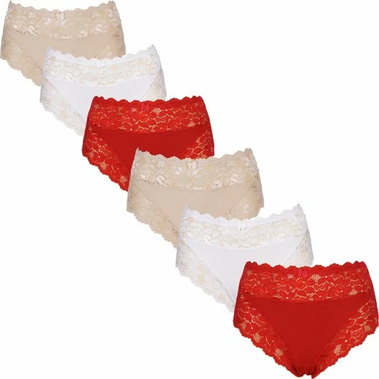 Merkloos JC 6-Pack Dames Tailleslips Met Kant H805 Ass. Maat XXL 1 Merkloos JC 6-Pack Dames Tailleslips Met Kant H805 Ass. Maat XXL