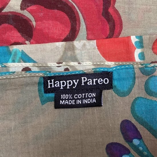 Happy Pareo Garden Khaki - Meerkleurige Sarong Omslagdoek - Gebloemd 2 Happy Pareo Garden Khaki - Meerkleurige Sarong Omslagdoek - Gebloemd - Afbeelding 2