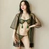 Merkloos Nieuw Model,Prachtige Super Mooi Sexy Nachtmode Kimono,Sexy Lingerie Women Nightwear Met Strik En Uitlopende Kanten Randen Inclusief String , BH-Sexy Pyjama's.Japanse Nachtmode Sexy Kimono