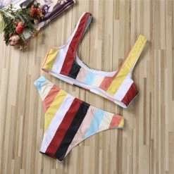 Merkloos Bikini Dames -Bikini Sets - Gestreept Bikini - Bikini Zomer 2022 - Maat XS -Lingerie-Dames-Badmode Winkel 550x550 62