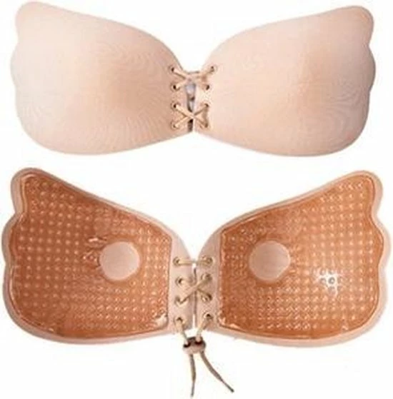 Merkloos Strapless Plak BH - Met Push Up Door De Vetersluiting - Cup C - Beige / Huidskleur 4 Merkloos Strapless Plak BH - Met Push Up Door De Vetersluiting - Cup C - Beige / Huidskleur - Afbeelding 4