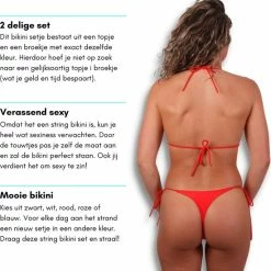 DERRINS STRING BIKINI Rood - Bikini Dames - Bikini Set - Sexy Bikini - Bikini Vrouwen - High Waist Bikini -Lingerie-Dames-Badmode Winkel 550x564 2