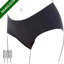 Bamboozy Menstruatie Ondergoed Hipster Naadloos 4-laags Emma Maat 2XL 44-46 Zwart Period Underwear Duurzaam Menstrueren Incontinentie Zero Waste