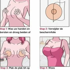 Phannie Herbruikbare Plak Beha Push Up - Strapless Rugloze Zelfklevende Plak BH Lift Tape - Beige - M/L -Lingerie-Dames-Badmode Winkel 550x592 2