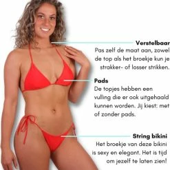 DERRINS STRING BIKINI Rood - Bikini Dames - Bikini Set - Sexy Bikini - Bikini Vrouwen - High Waist Bikini -Lingerie-Dames-Badmode Winkel 550x593 3