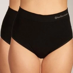 Bamboo Basics Seamless Extra High Briefs Amy (2-pack) - Zwart XL -Lingerie-Dames-Badmode Winkel 550x614 2