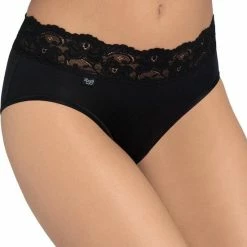 Sloggi Romance Dames Midi Slip Met Kant - Zwart - Maat 44 -Lingerie-Dames-Badmode Winkel 550x615 5