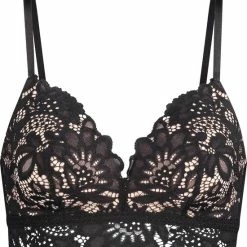 Hunkemöller Dames Lingerie Voorgevormde Longline Bh Zonder Beugel Shiloh - Zwart - Maat C75