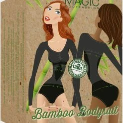 MAGIC Bodyfashion Longsleeve Bodysuit Bamboo Bamboo Black Vrouwen - Maat L -Lingerie-Dames-Badmode Winkel 550x639