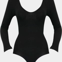 MAGIC Bodyfashion Longsleeve Bodysuit Bamboo Bamboo Black Vrouwen - Maat L -Lingerie-Dames-Badmode Winkel 550x646