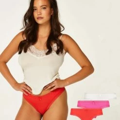 Hunkemöller Dames Lingerie 3-pack Slips - Rood - Maat L -Lingerie-Dames-Badmode Winkel 550x660 128