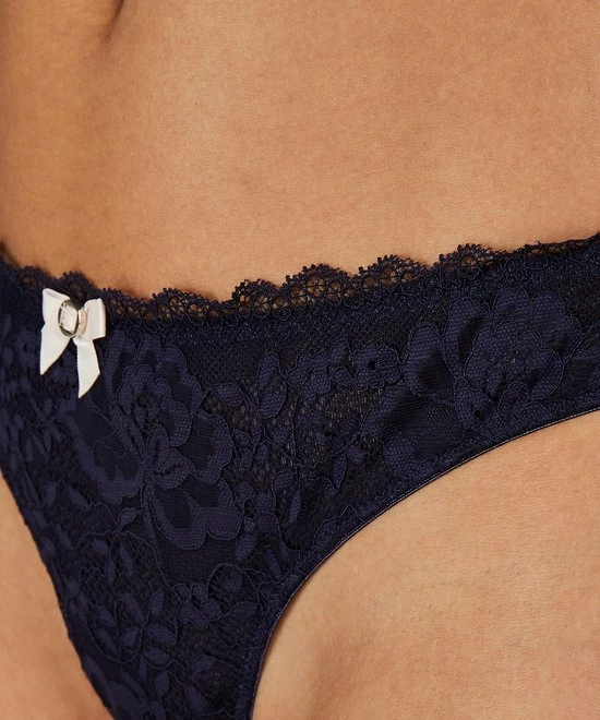 Hunkemöller Dames Lingerie String Maya - Blauw - Maat XL 4 Hunkemöller Dames Lingerie String Maya - Blauw - Maat XL - Afbeelding 4
