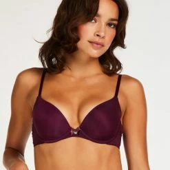 Hunkemöller Dames Lingerie Voorgevormde Beugel Bh Plunge - Paars - Maat B85 -Lingerie-Dames-Badmode Winkel 550x660 336