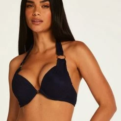 Hunkemöller Dames Badmode Voorgevormde Push-up Beugel Bikinitop Maldives - Blauw - Maat D80 -Lingerie-Dames-Badmode Winkel 550x660 373