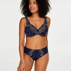 Hunkemöller Dames Lingerie Hoge Slip Diva - Blauw - Maat S -Lingerie-Dames-Badmode Winkel 550x660 466