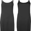 GAUBERT Onderjurk - Zwart - Maat XXL/3XL - Middellang (Lengte 92CM)
