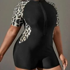 Merkloos Zwempak Met Pijpjes Leopard Design Maat 4xl Eu 48 Xxxxl