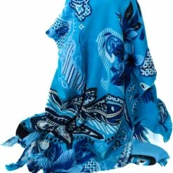 Om Namaste Sarong Pareo Saunadoek Wikkeljurk - 619 - Boze Oog & Kashmir Bloemen - Blauw -Lingerie-Dames-Badmode Winkel 550x714 1