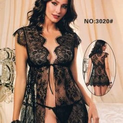 Merkloos Lingerie Set Met Kant 2 Delig One Size Rood