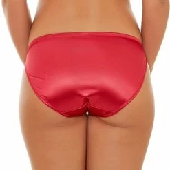 Merkloos Daisy Dames Lingerie Satijn Slip - ROOD -Maat M -Lingerie-Dames-Badmode Winkel 550x729 1