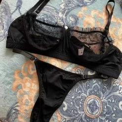 Merkloos Bagno Linda Kanten Lingerieset | Ondergoed | Beha Slipje Set | G-string | Zwart - Large -Lingerie-Dames-Badmode Winkel 550x733 23