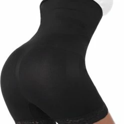 Wow Peach - Lace Shapewear - Seamless - Billen Buik Been - Afslank - Corrigerend Ondergoed - High Waist - Zwart XS/S -Lingerie-Dames-Badmode Winkel 550x769