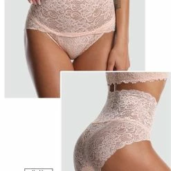 Merkloos 3 In 1 Dames Naadloze Kanten Hipster | Hoge Taille Slips | Butt Lifter | Zwart - Maat S - 3 Stuks -Lingerie-Dames-Badmode Winkel 550x772 2