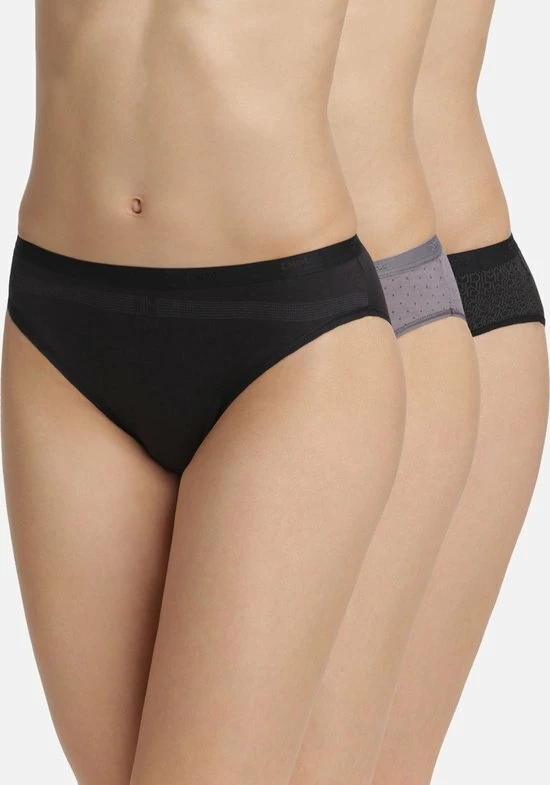 Dim Les Pockets Slips - Onderbroeken - Stretch Katoen - Dames - 3 Stuks - Maat 42/44 - Zwart/Grijs 3 Dim Les Pockets Slips - Onderbroeken - Stretch Katoen - Dames - 3 Stuks - Maat 42/44 - Zwart/Grijs - Afbeelding 3