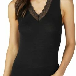 Mey Dames Wol-zijde Hemd - Kant - Exquisite - 38 - Zwart