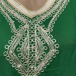 Merkloos Kaftan/jurk Lang Met Korte Mouwen XXL Groen -Lingerie-Dames-Badmode Winkel 550x800