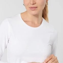 Kariban Set Van 3 Dames-t-shirt Ronde Hals Lange Mouwen Wit Maat S -Lingerie-Dames-Badmode Winkel 550x813