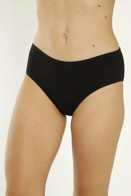 Marly MOON'S Hoge Taille - Midi Slip - Katoen - Ondergoed Dames - Dames Slips - XXL - Zwart - 1 Stuk 1 Marly MOON'S Hoge Taille - Midi Slip - Katoen - Ondergoed Dames - Dames Slips - XXL - Zwart - 1 Stuk