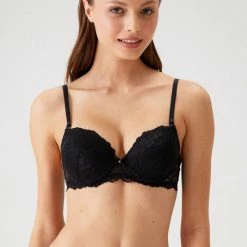 Viuma Milano Viuma Vrouw Zwart 620161 Push Up Bh Kanten Beugelbeha Dagelijks Comfort Hoogwaardig Kwaliteit