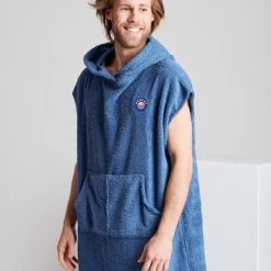 Merkloos Ponchy - Surf Poncho - Handdoek Poncho - Azul Velho - Maat Groot - Uniseks - Katoen -Lingerie-Dames-Badmode Winkel 550x825 14