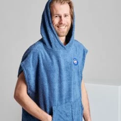 Merkloos Ponchy - Surf Poncho - Handdoek Poncho - Azul Velho - Maat Groot - Uniseks - Katoen -Lingerie-Dames-Badmode Winkel 550x825 19