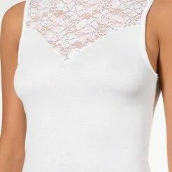 Nina Von C Dames Kanten Top - Blazershirt - 40 - Wit